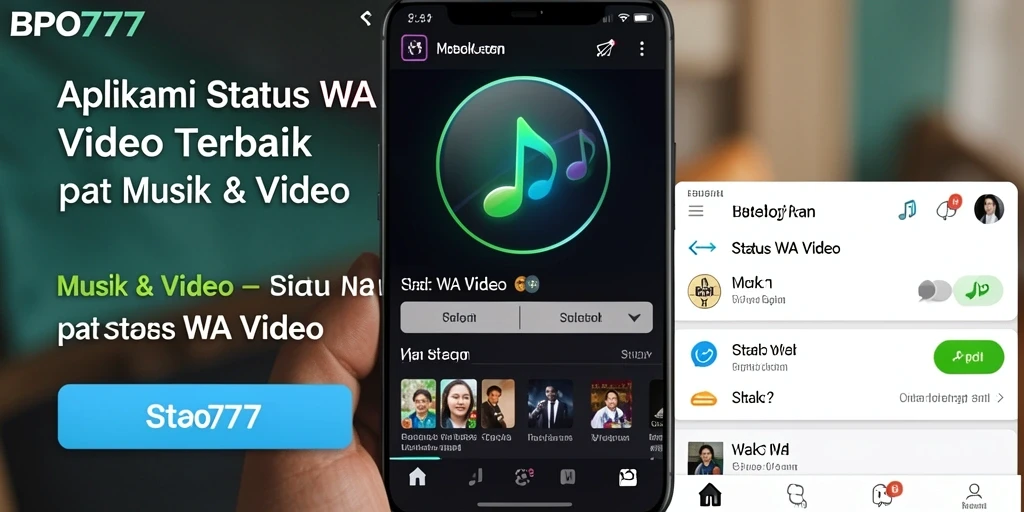 Tampilan antarmuka BPO777 untuk Status WA Video yang menarik dan mudah digunakan.