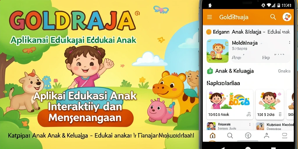 Tampilan antarmuka interaktif edukasi anak di GOLDRAJA.