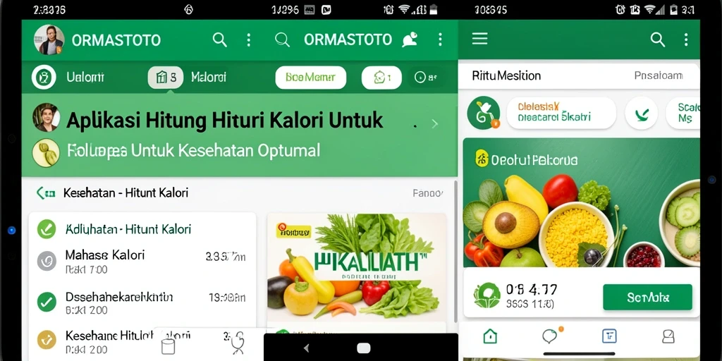 Tampilan antarmuka ORMASTOTO, mudah digunakan untuk menghitung kalori.