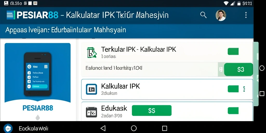 Screenshot aplikasi PESIAR88 menampilkan antarmuka Kalkulator IPK yang sederhana dan efektif.