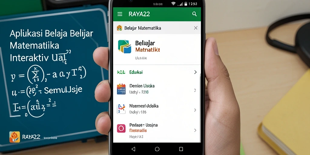 Antarmuka intuitif RAYA22 untuk belajar matematika dengan menyenangkan.
