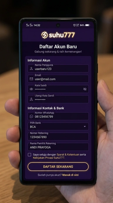 Panduan Registrasi Akun Baru Suhu777 untuk Pengguna Android